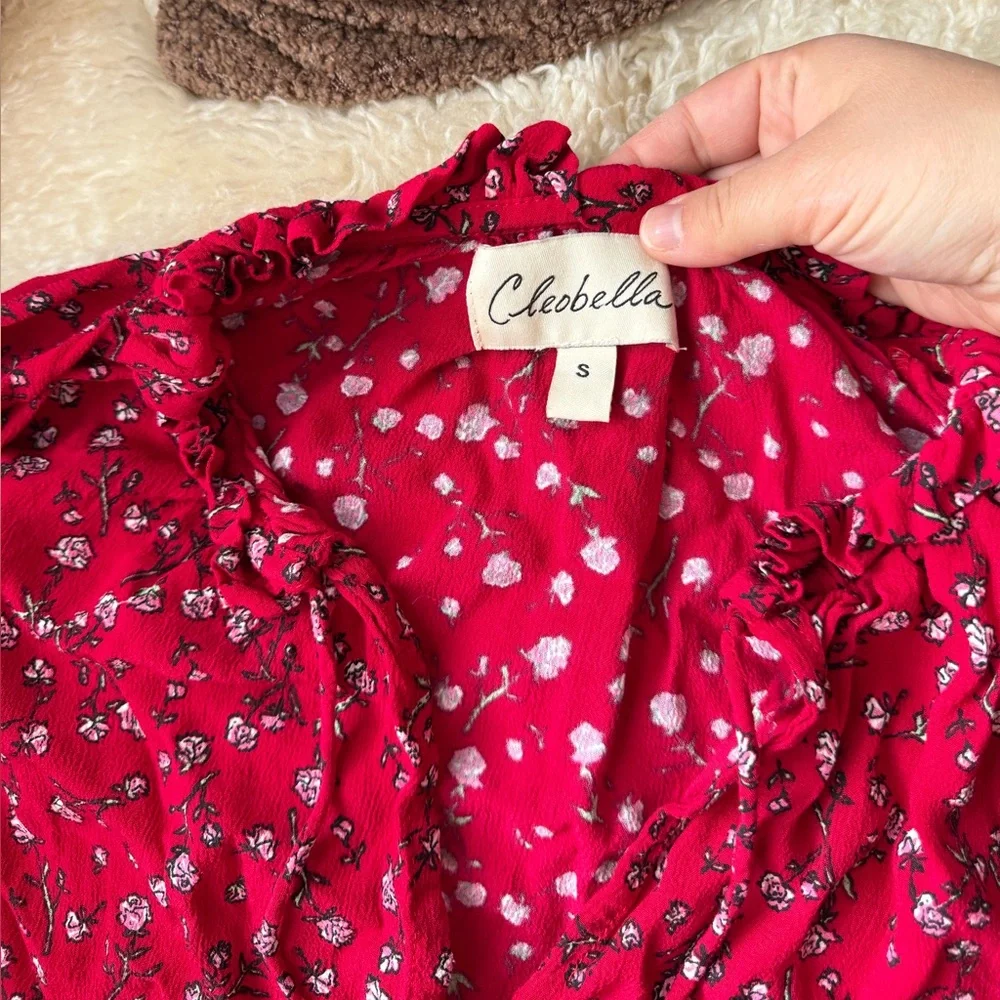 Cleobella Floral Ruffle Sleeve Top